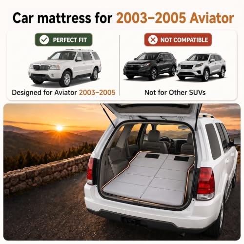 Image of Car Mattress for 2003-2005 Lincoln Aviator, Upgraded Non-Inflatable Thickened Foam SUV Car Camping Mattress, Foldable Trunk Sleeping Pad Car Bed Mattress for Road Trips Camping Travel