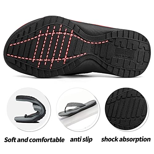 MGGMOKAY Men's Flip Flops Sandal Comfortable Thong Sandals Arch Support Casual T-Strap Sandals for Men Summer Beach Slides Shoes2