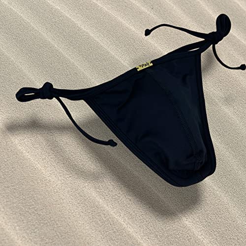 Pali Diverso Sexy Mens Gay Premium Swimsuit Swim Briefs Brazilian String Thong Tanning Sunbathing Cheeks (Black, Small) #TOP6
