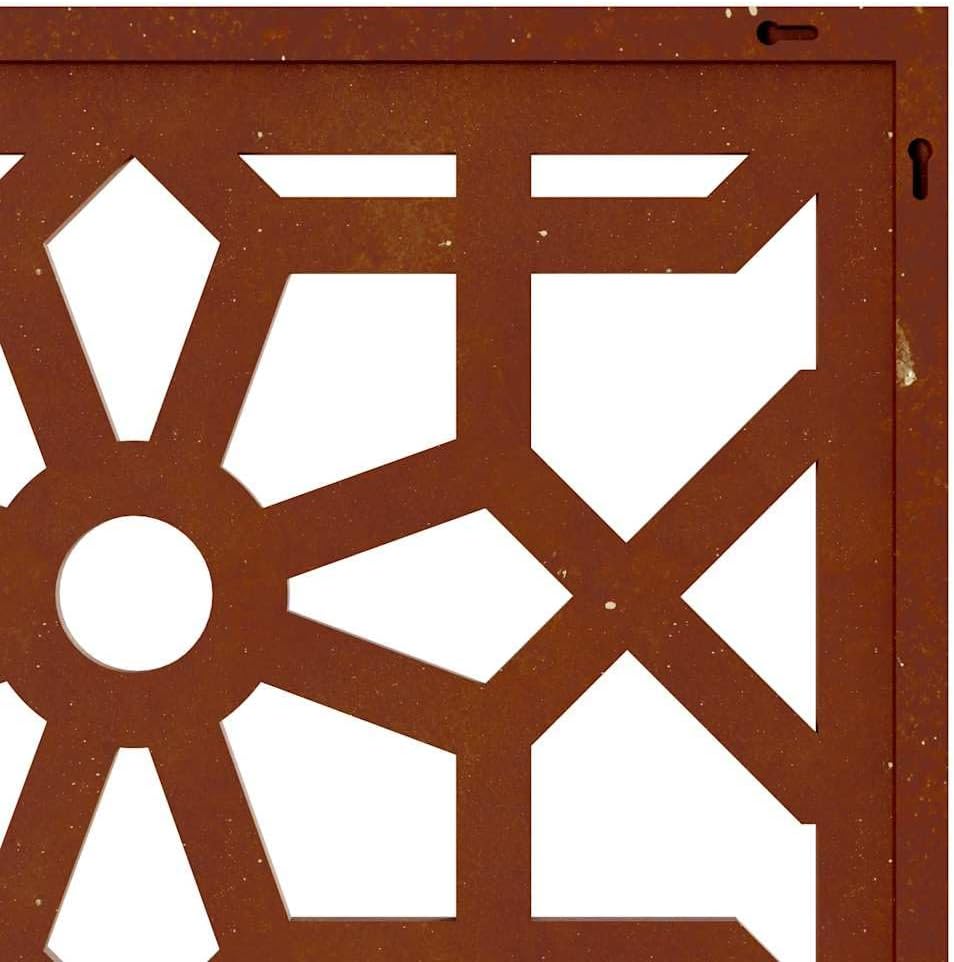 vidaXL Corten Steel Patio Wall Décor | Moorish Pattern Design | y Color | Easy-to-install | Solid and Durable Construction | 41.3"X21.7"X0.3"