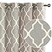 jinchan Curtains Grey Linen Living Room Drapes Light Filtering Moroccan Tile Print Drapes Bedroom Curtain Flax Textured Geometry Lattice Grommet for Dining Room 96 Inch Length 2 Panels