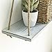 ASLINY [Set of 2] Distressed Wood Hanging Swing Rope Floating Shelves (Rustic White)