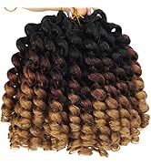 Jamaican Bounce Crochet Hair Extensions 8 inch Ringlet Wand Curl Crochet Hair Blonde Brown Ombre ...