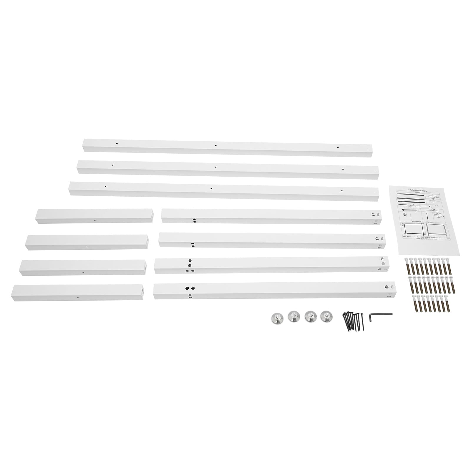 Telaio per banco da lavoro, 125 x 50 x 80 cm, portata fino a 136 kg, base per banco da lavoro con piedini regolabili, per magazzini, officine, cantine di vino (bianco)