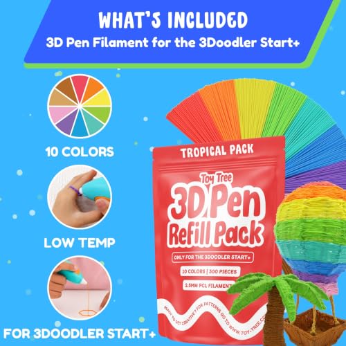 Image of Toy Tree | 300 3D Pen Filament Refills | 10 Tropical Colors