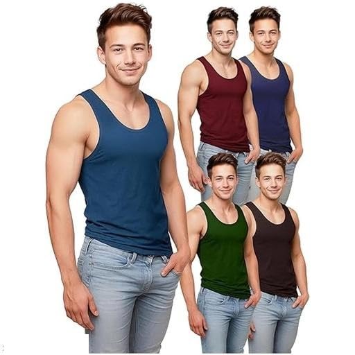 Cotton Inner Vest for Men Pack of 4 | Sleeveless Baniyan | Regular Fit Sando Ganji Inner-picture-40