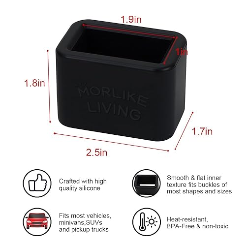 Miniatura 2 de Morlike - Soporte de hebilla de silicona para cinturón (color negro, 1 unidad)