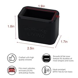 Morlike Silicone Buckle Holder Booster (Black, 1 Pack)