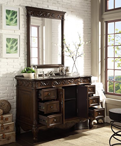 42" Baltic Brown Granite Counter Top Beckham Bathroom Sink Vanity & Mirror Set Sw-3882Sb-Tk-42/Mr-3882 #TOP2