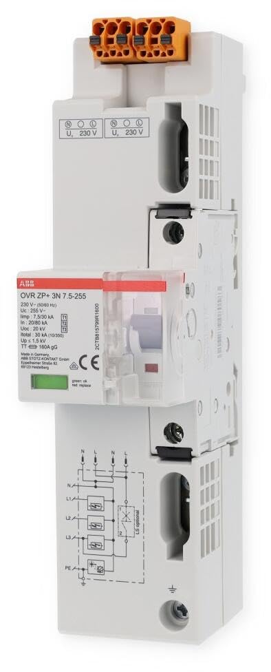 Parafoudre combiné OVR ZP+ 3N avec MCB intégré et capacité 7,5kA