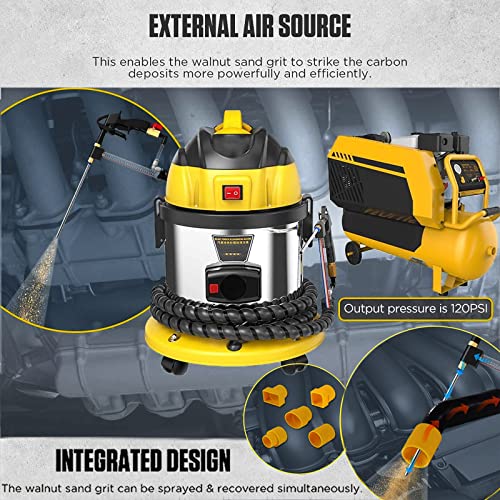 Catudiy Intake Pipe Valve Cleaner Machine For Car Engine Fuel System Cleaners, Fuel Cleaning Tool Automotive Engine Carbon Deposit Cleaner 110V Valvetronic System Walnut Powder Sand Carbon Deposition #TOP3