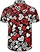 LINOCOUTON Mens Valentines Shirt Black Red Heart Printed Button Down Up Clothes, Romantic Heart, Large