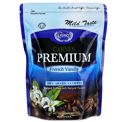 Carnes Premium Instant Coffee 100% Arabica Coffee (French Vanilla, 7Oz_1 Pack) #TOP5