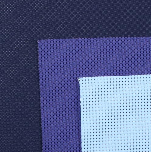 Image of KCS 3 pc of 15 inch x 18 inch(38cmx45cm) Counted Cross Stitch Cotton Aida Cloth Needlework Rolled Fabric Box,11CT,Light Blue+Royal Blue+Navy Blue