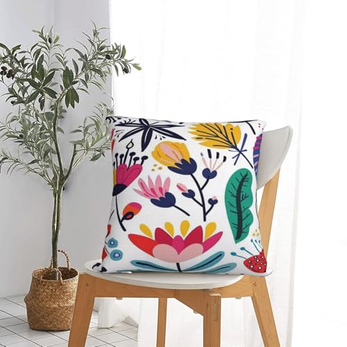 Housse coussin dessin animé 60x60 pour rénover un canapé usé avec style fleurs - 6