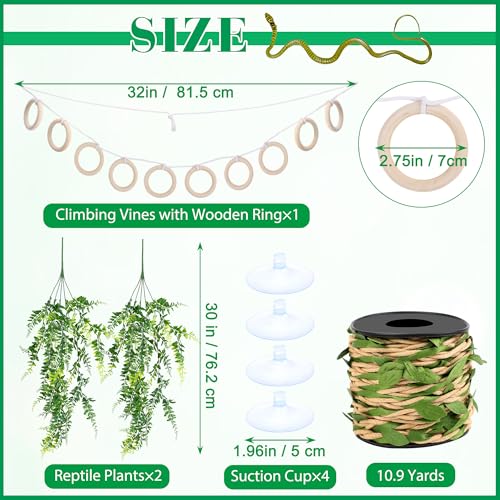 Vignes grimpantes serpent avec plantes : accessoires modulables pour python - 3