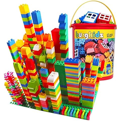 Big Building Block Set - 214 Pieces Toddler Educational Toy Classic Large Size Building Block Bricks - 13 Fun Shapes and Storage Bucket - Compatible with All Major Brands Bulk Bricks Set for 3+ Ages Cover