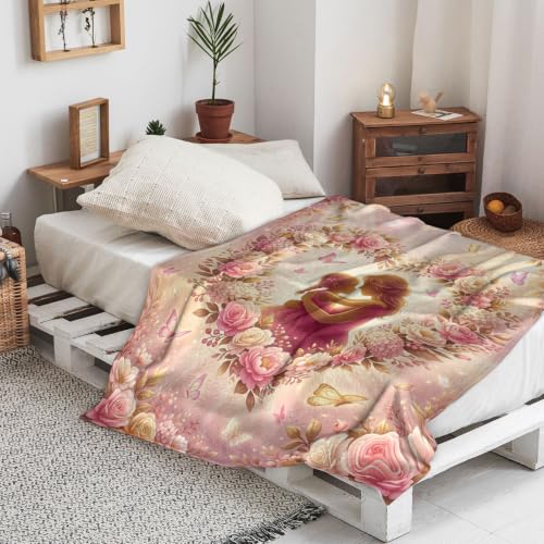 Couverture pelucheuse légère pêche | Jeté de lit imprimé papillons - 5