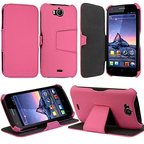 KARYLAX Seluxion - Coque Housse Etui avec Rabat Latéral Fonction Support pour Wiko Cink Peax/Peax 2 Couleur Rose