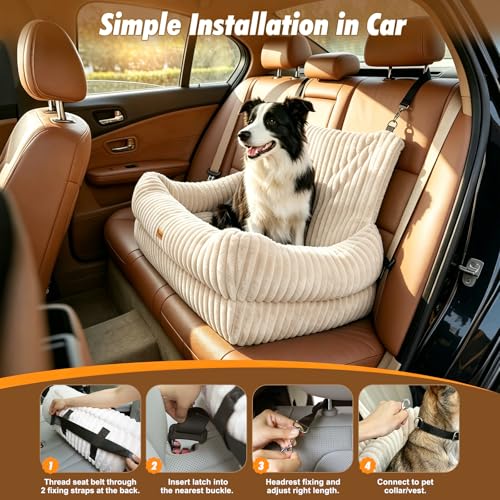 Pawaboo Dog Car Seat Bed with Memory Foam