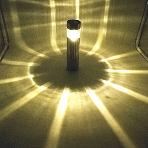 Sogrand Solar Lights Outdoor Pathway Decorative Garden Stake Bollard Light Upgraded Brgiht Decorations Stainless Steel Stakes for Patio Outside Landscape Walkway 6Pack