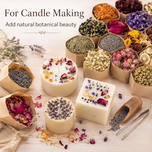 Image of Sukh Dried Herbs Kit - Dried Botanicals Bulk,21 Bags Natural Dry Flowers and Herbs for Soap,Candle,Perfume,Bath Bombs,Resin Jewelry Making Supplies,Fragrance Sachet DIY and Witchcraft
