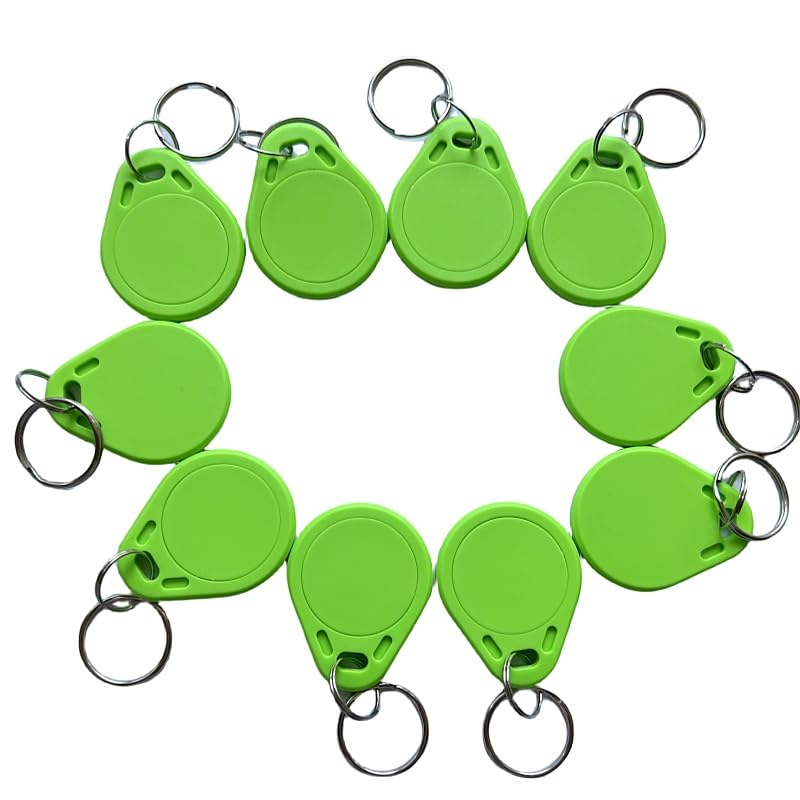 YARONGTECH ISO/IEC 14443 Type-A RFID 1k Tags 13.56MHZ Green Color Pack of 10