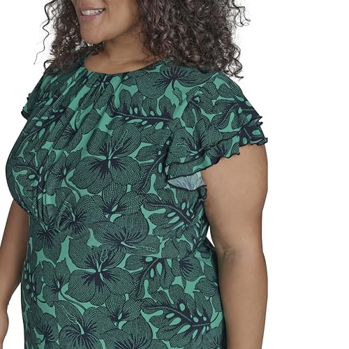 Image of Tommy Hilfiger Women's Flutter Sleeves Jersey Midi Dress