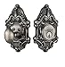 Nostalgic Warehouse 726057 Victorian Plate Single Cylinder Deadbolt Victorian Door Knob in Antique Pewter,