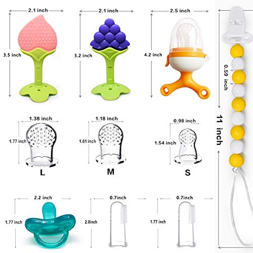 Baby Food Feeder Pacifier Fruit Teething Mesh Baby Flake Food Pacifier by BIGSPINACH Small Baby Toys 6 to 12 Months - Thumbnail 5