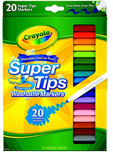 Marqueurs lavables Crayola lot de 12 feutres de dessin pour enfant et cahier de coloriage