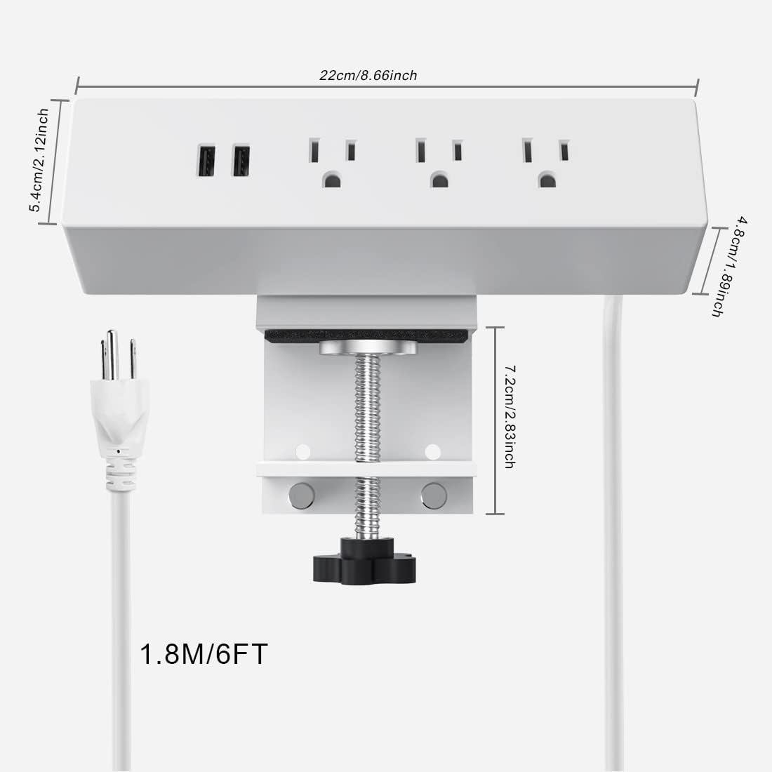Hot Deals Desk Clamp Power Strip, Haylink Desk Outlets with USB, Aluminum Alloy 3 AC Outlets Desk Edge Mount Power Strip Connect 6FT Extension Cord for Home Office Standing Desk, UL Listed,White Best Cyber Monday π₯ Desk Clamp Power Strip, Haylink Desk Outlets with USB, Aluminum Alloy 3 AC Outlets Desk Edge Mount Power Strip Connect 6FT Extension Cord for Home Office Standing Desk, UL Listed,White