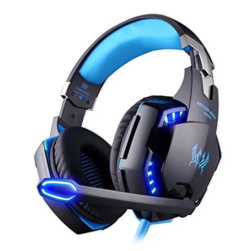 Kotion Each (#71) USB 7.1 surround sound vibration game headset computer hoofdtelefoon hoofdtelefoon hoofdtelefoon (blauw zwart)