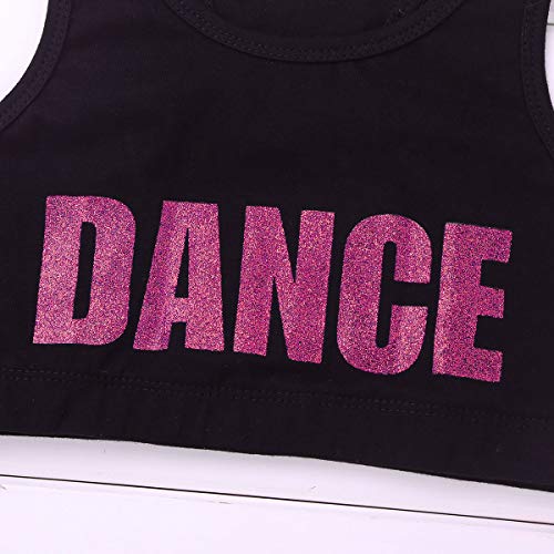 Image of Girls High Neck Athletic Sports Bra Crop Top Gymnastics Workout Gym Fitness Vest Tank Top T Shirt