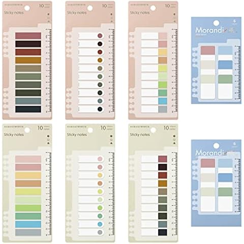 1320 Pcs Sticky Tabs, KissDate Translucent Index Tabs Sticky Notes Flags Morandi Color Annotation Tabs Book File Page Markers Stickers Pastel Page Flags Bookmarks Cover
