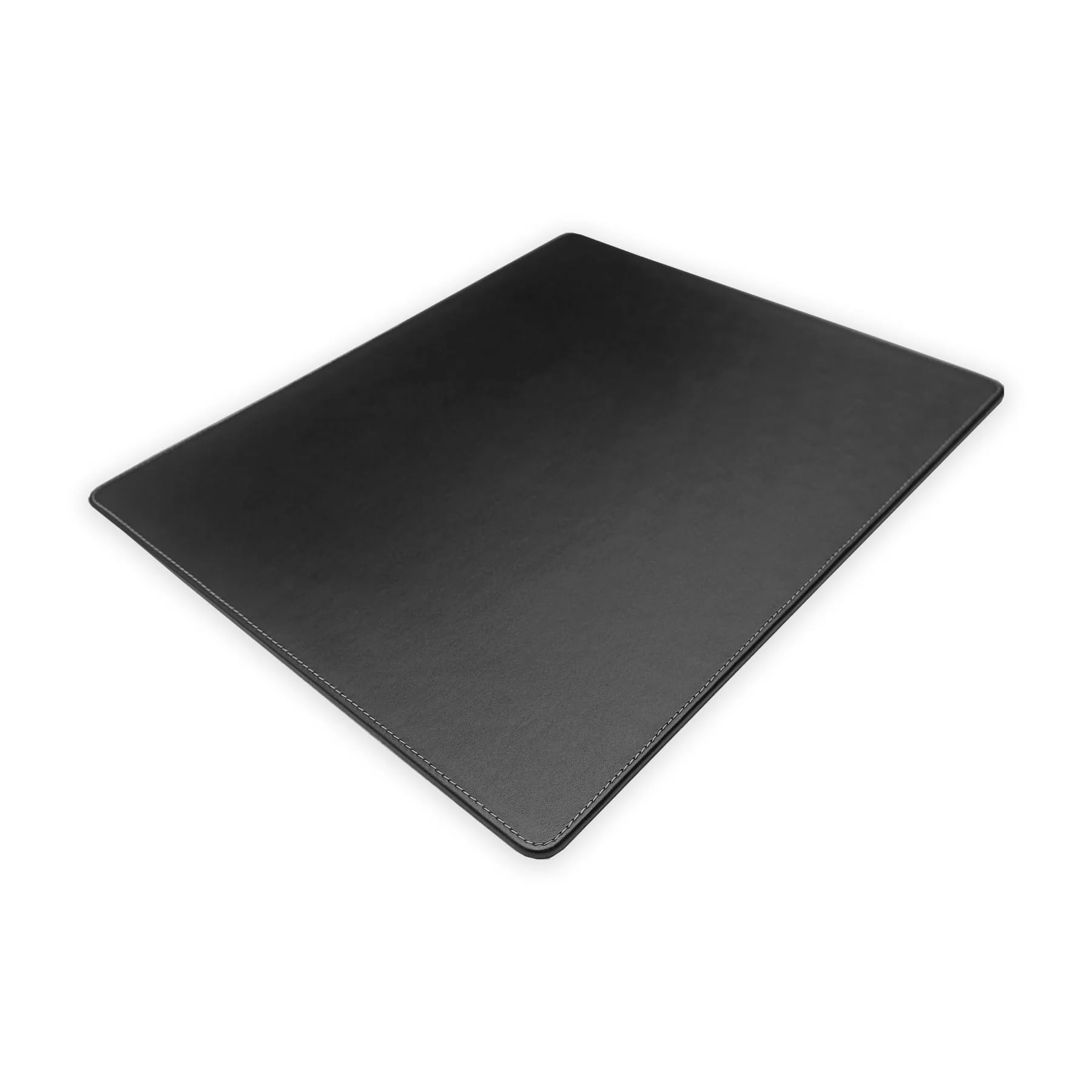 DACASSO Almohadilla de piel sintética cosida para mesa de conferencias, de cuero sintético de lujo para escribir, protector acolchado de superficie de escritorio ejecutivo (negro, 17 x 14 pulgadas)
