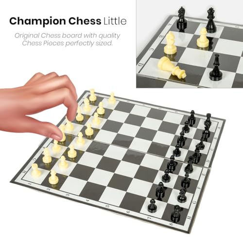 Image of Ratna's Little Champion Chess Board Game, 2 Player Strategy Game, Black and White Pieces, Family Games for Adults and Kids