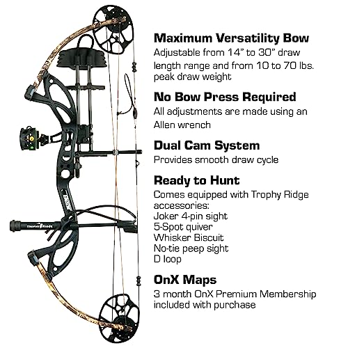 Bear Archery Legit Ready To Hunt Compound Bow Package For Adults & Youth, Right Hand, Shadow #TOP5