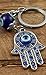 Nazareth Store Evil Eye Silver Hamsa Keychain Hand Fatima Protection Charm Key holder Good Luck Keychain - Amulet