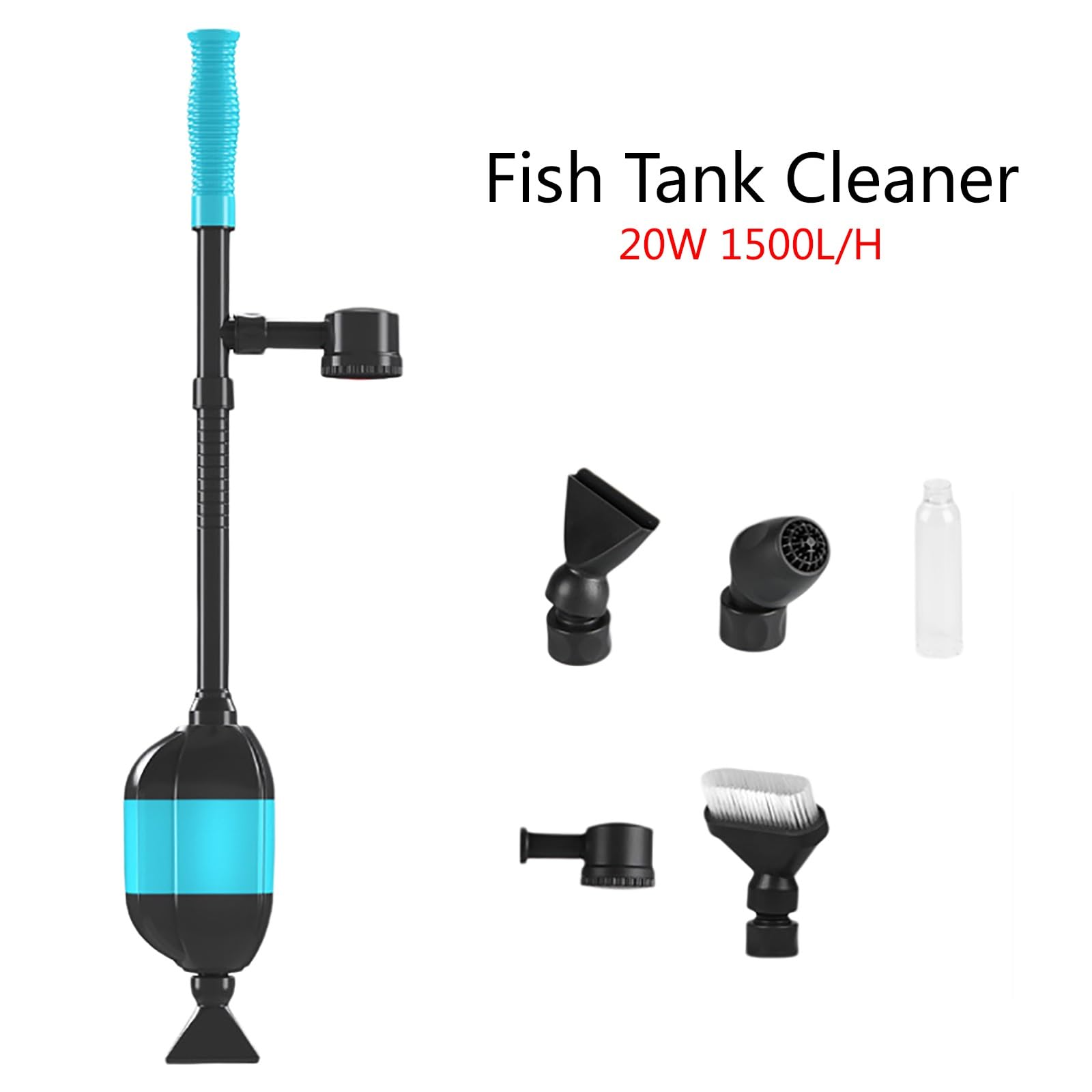 Herramientas Automáticas De Limpieza De Peceras, Limpiador De Grava para Peceras, Artículos De Mantenimiento De Agua para Acuarios, Apto para Cambiar La Arena De Lavado De Agua(20W)