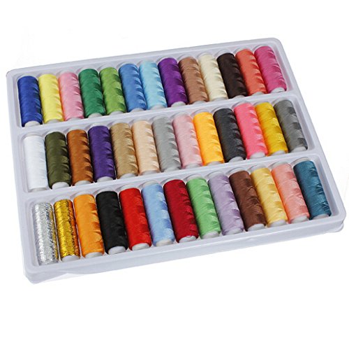 Generic Hot Sale 39pcs/lot 200 Yard Mixed Colors Polyester Spool Sewing Thread For Hand Machine-image-11
