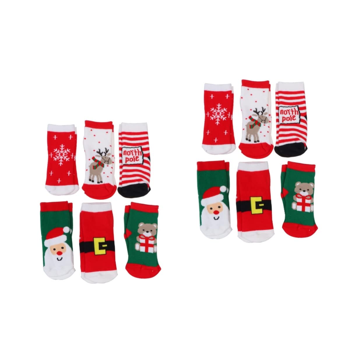 Kisangel 12 Paare Weihnachtsfeier Baby- für Jungen Weihnachts- -Socke Weihnachtsmotiv für Gemeinde Weihnachten Kind