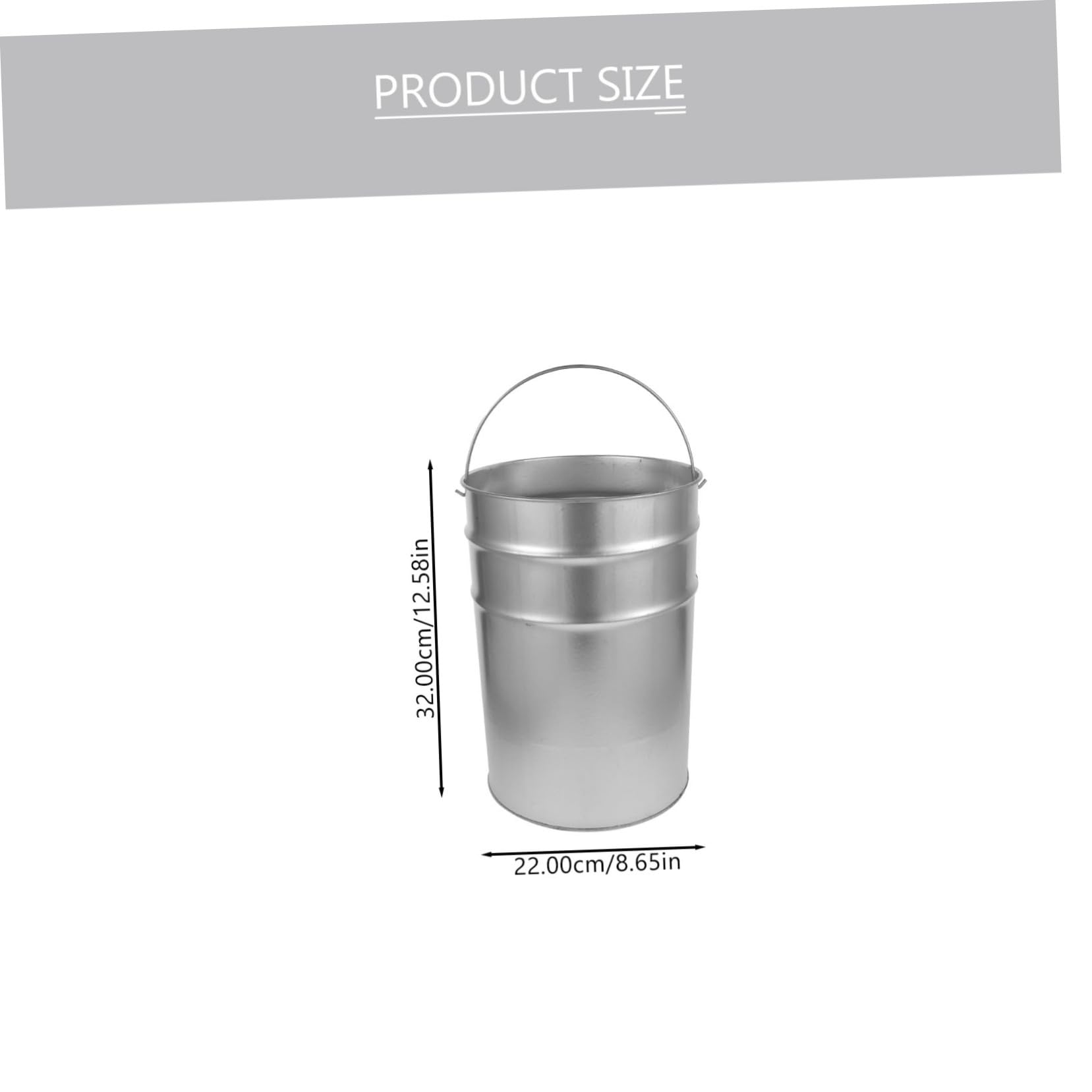 MUCKLILY Outdoor Galvanized Trash Can Bucket Portable Metal Garbage Container for Garden Kitchen Hotel Use Stylish Design for Easy Carrying and Cleaning