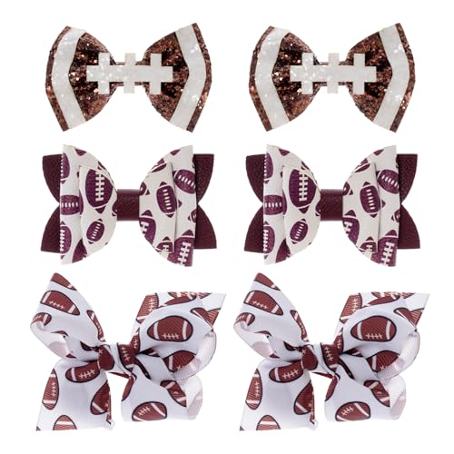 cnomg Football Hair Bow Clips Football Baby Hair Accessories for Game Day, School, Parties and Daily...