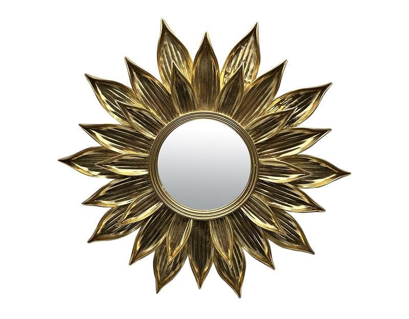 Miroir Fleur doré 47cm pour sublimer votre salon ou entrée