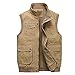 Uomini Multi Tasche Gilet Grande Formato Maschio Senza Maniche Giacche Primavera Autunno cachi XXL