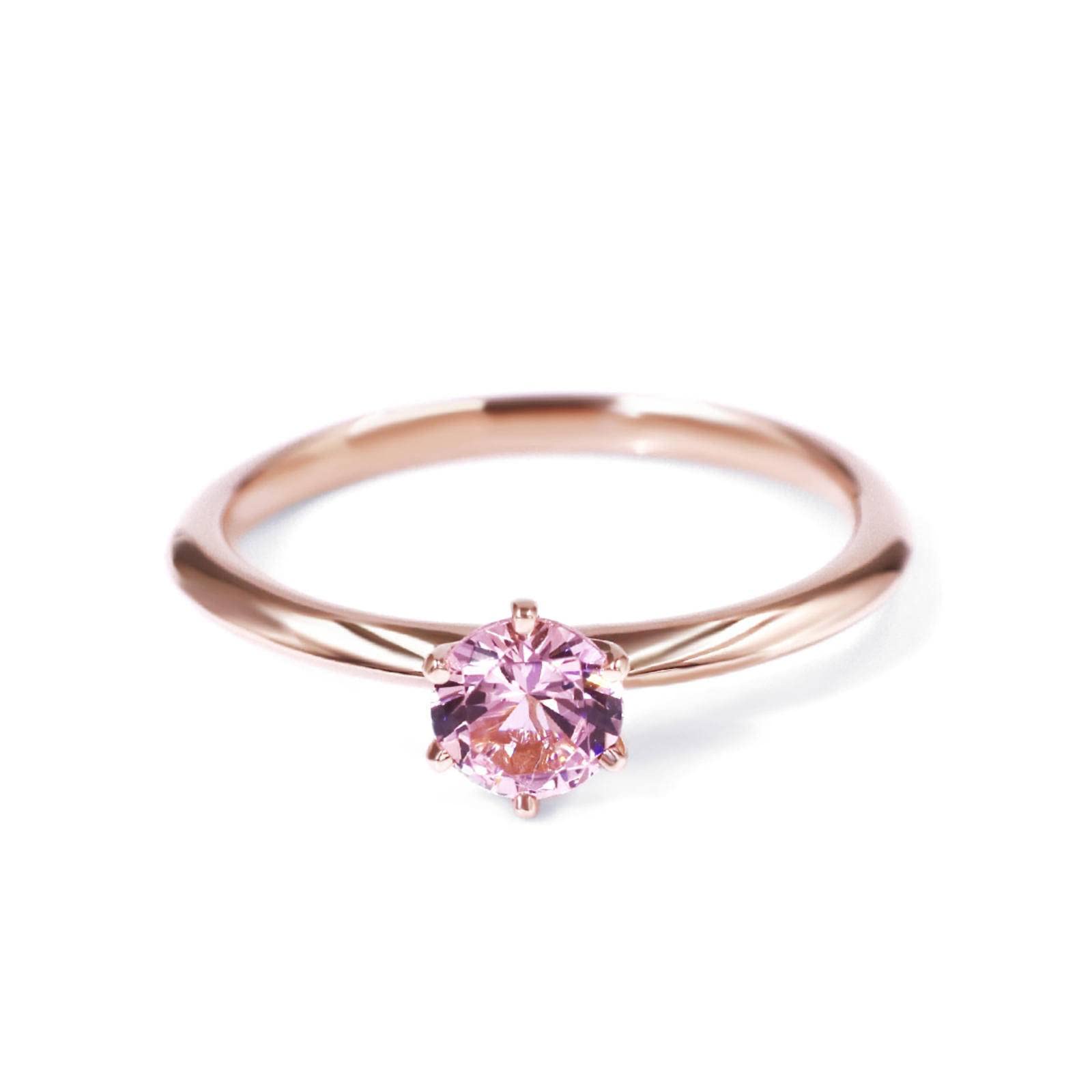 TIANYU GEMS 14K Rose Gold Ring-Nanosital Stones Women Jewelry Gemstone Engagement Anniversary Ring Size 6.5