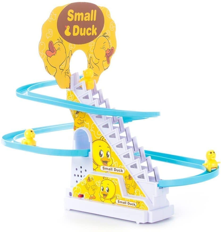 Lattice Duck Race, Automatic Stair Climbing Duck Race Track Set (Multicolor)
