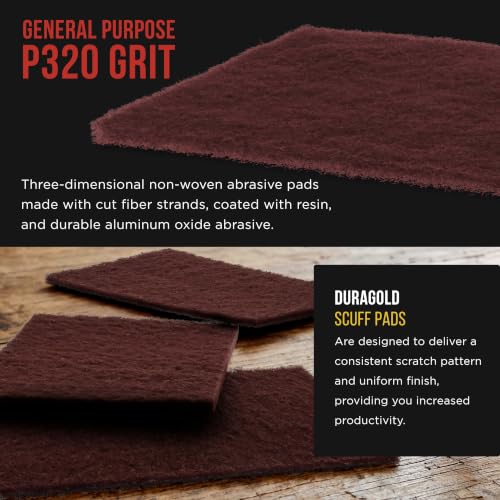 Image of Dura-Gold Premium 6 inch x 9 inch Maroon General Purpose Scuff Pads, Box of 10 - Scuffing, Scouring, Sanding, Paint Primer Prep Adhesion Scratch - Surface Preparation Automotive Car Auto Body Woodworking Wood