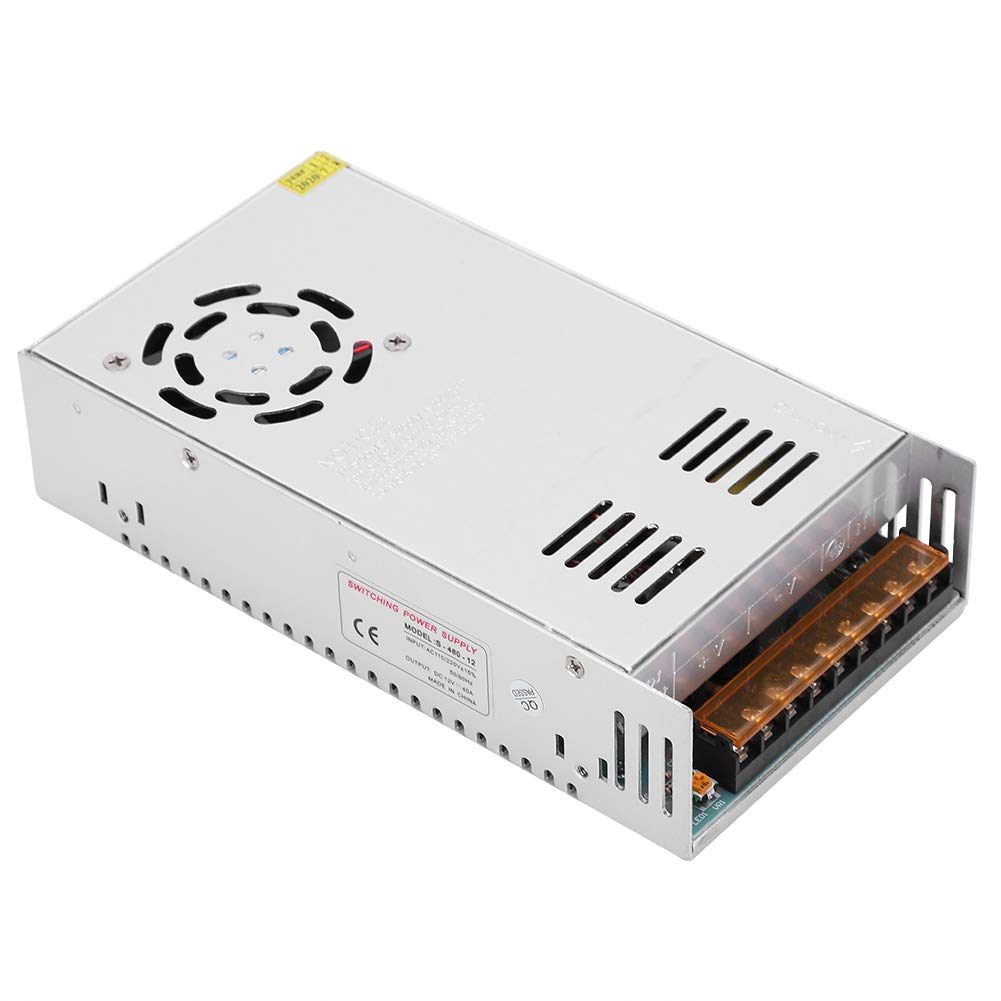 Controlador de Fuente de Alimentación Barra Luz Pantalla LED Aleación Aluminio DC12V para Automatización Industrial - Equipo Voltaje Medio y bajo Alta Eficiencia (S-480-12 (12V/40A/480W)